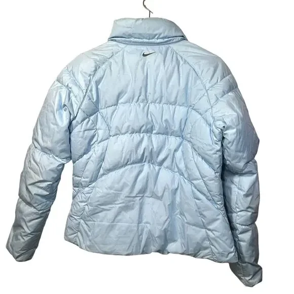Nike Womens M Puffer Jacket Down Reflective Zipper Blue - Picture 8 of 16
